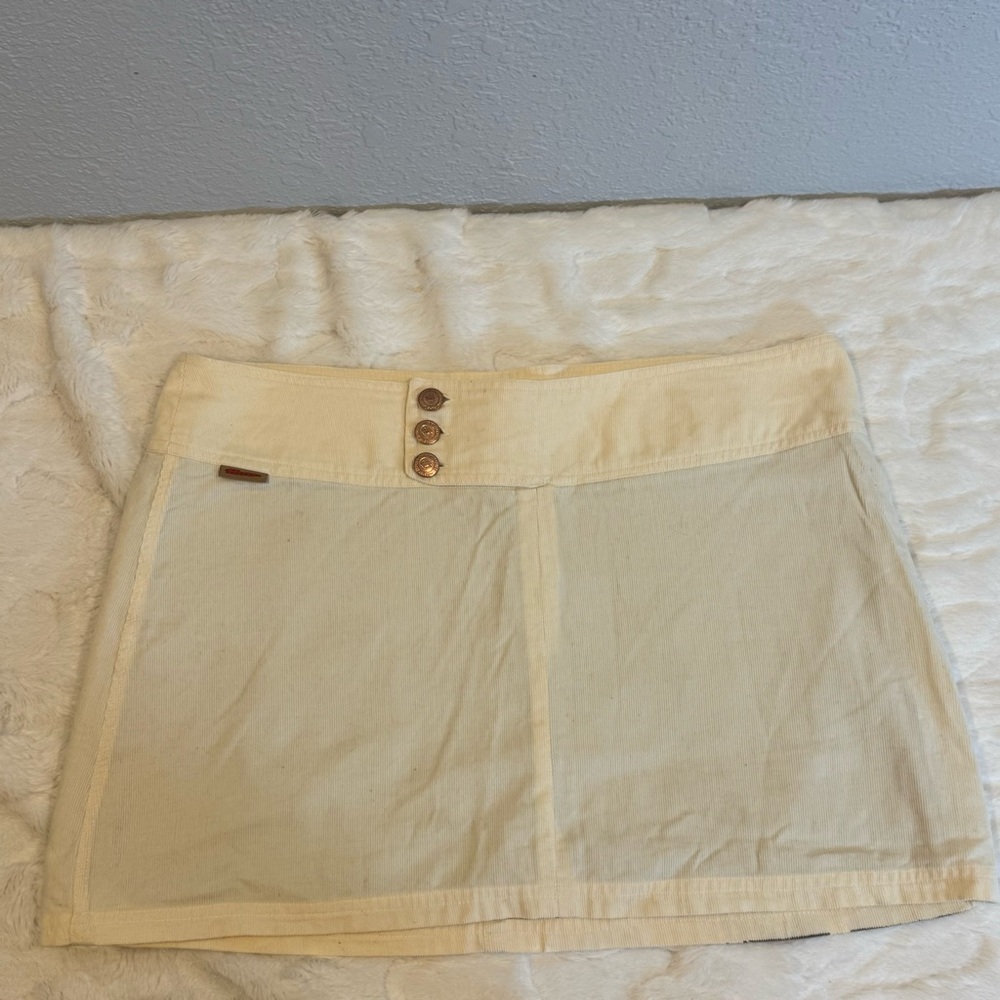 Thur Motorcross mini‎ corduroy beige skirt y2k art deco